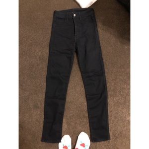 High rise black skinny jeans